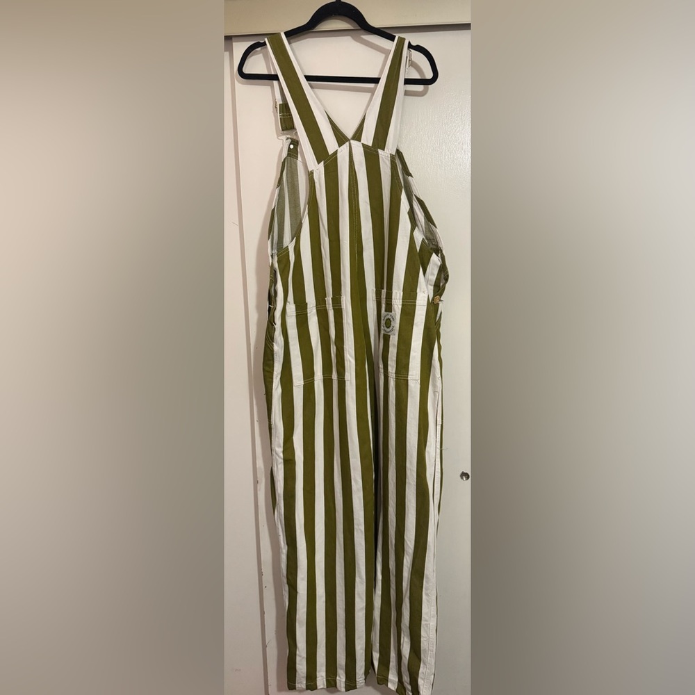 Big Bud Press Olive and White Striped Overalls - Picture 4 of 8